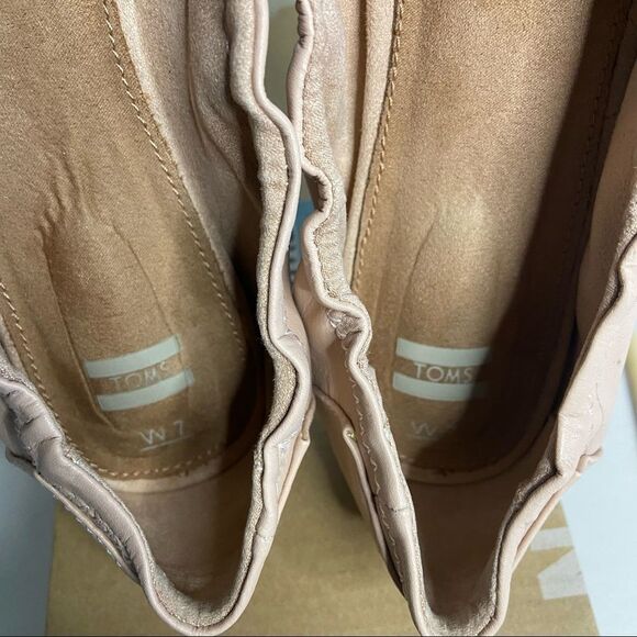 TOMS VEGAN LEATHER BALLET FLATS in NUDE - Picture 7 of 7